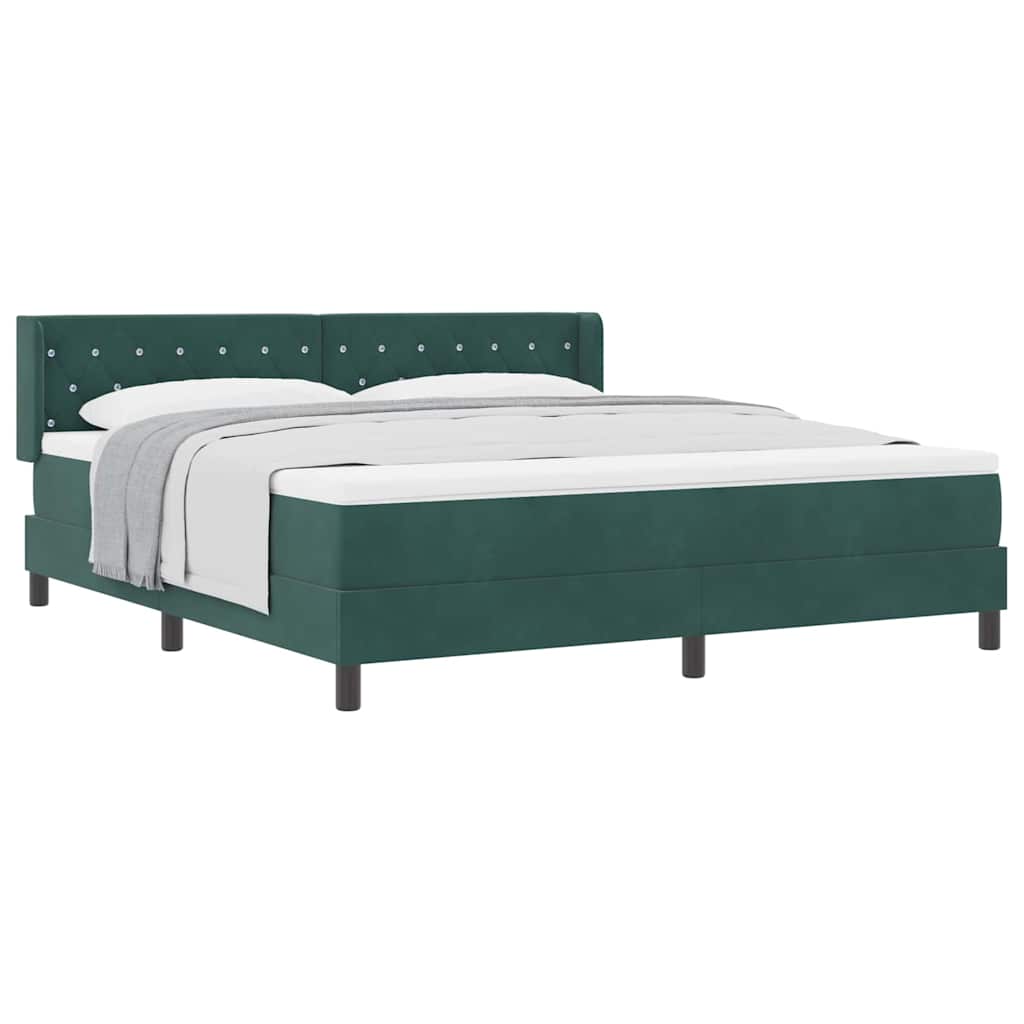 Boxspringbett mit Matratze Schwarz 100x200 cm Velvet Dunkelgrün