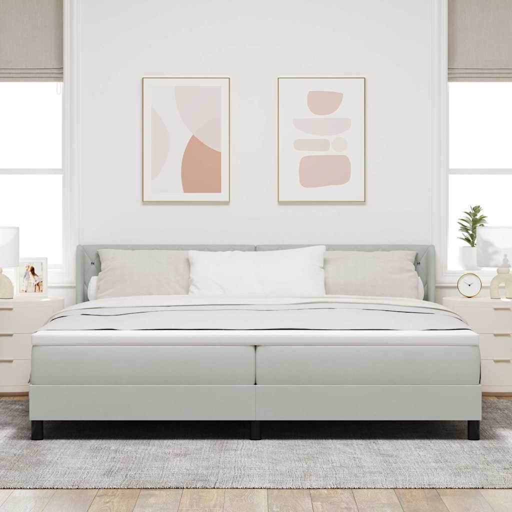 Boxspringbett mit Matratze Schwarz 100x200 cm Velvet Hellgrau