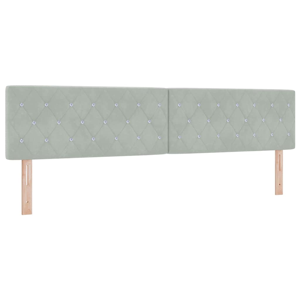 Boxspringbett mit Matratze Schwarz 100x200 cm Velvet Hellgrau