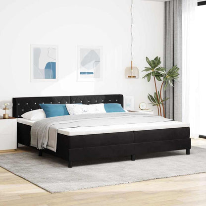 Boxspringbett mit Kopfteil Schwarz 200 x 200 cm Samt
