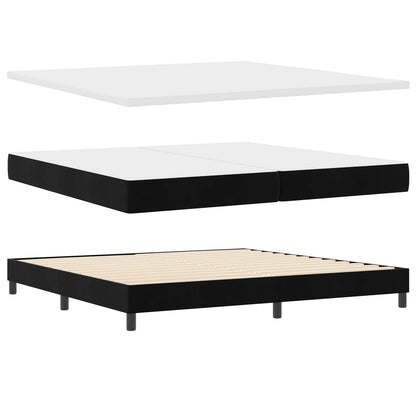 Boxspringbett mit Kopfteil Schwarz 200 x 200 cm Samt