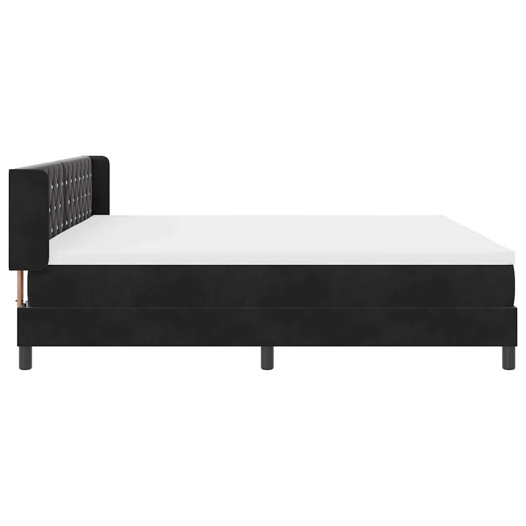 Boxspringbett mit Kopfteil Schwarz 200 x 200 cm Samt