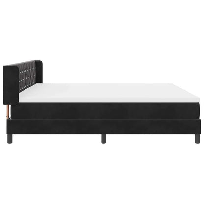 Boxspringbett mit Kopfteil Schwarz 200 x 200 cm Samt