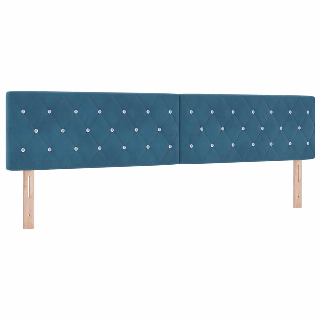 Boxspringbett mit Matratze Schwarz 100x200 cm Velvet Dunkelblau