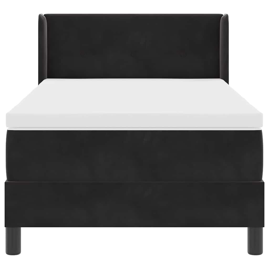 Boxspringbett mit Kopfteil Schwarz 200 x 80 cm Samt