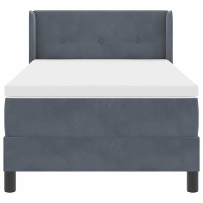 Boxspringbett mit Kopfteil Dunkelgrau 190 x 90 cm Samt