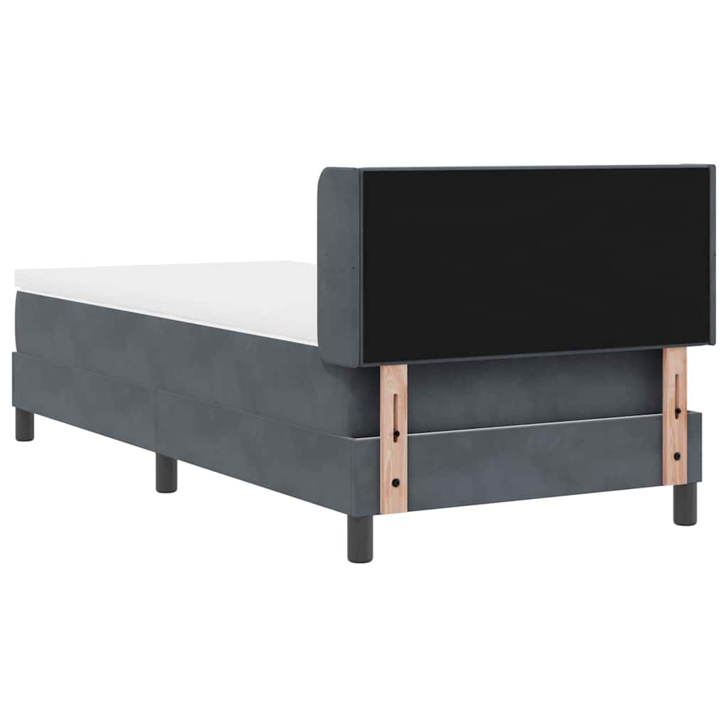 Boxspringbett mit Kopfteil Dunkelgrau 200 x 100 cm Samt