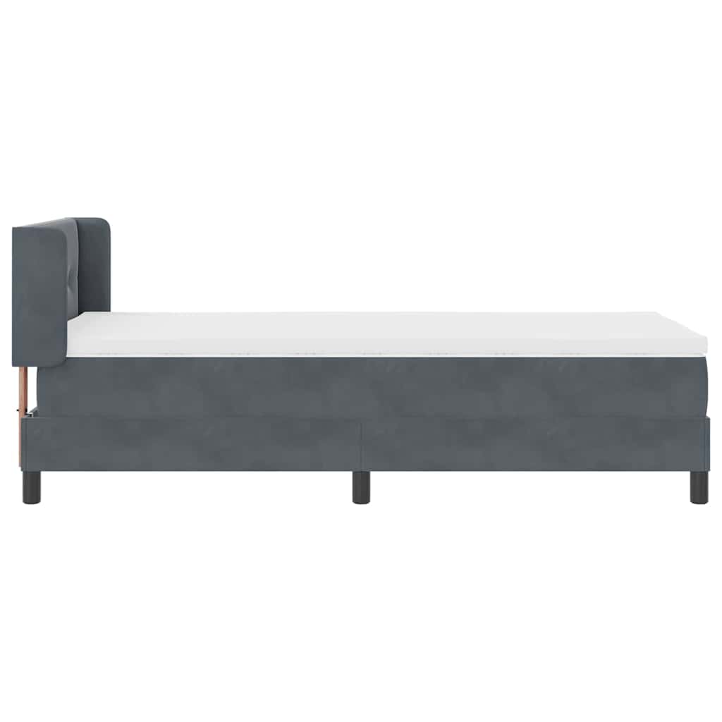 Boxspringbett mit Kopfteil Dunkelgrau 200 x 100 cm Samt