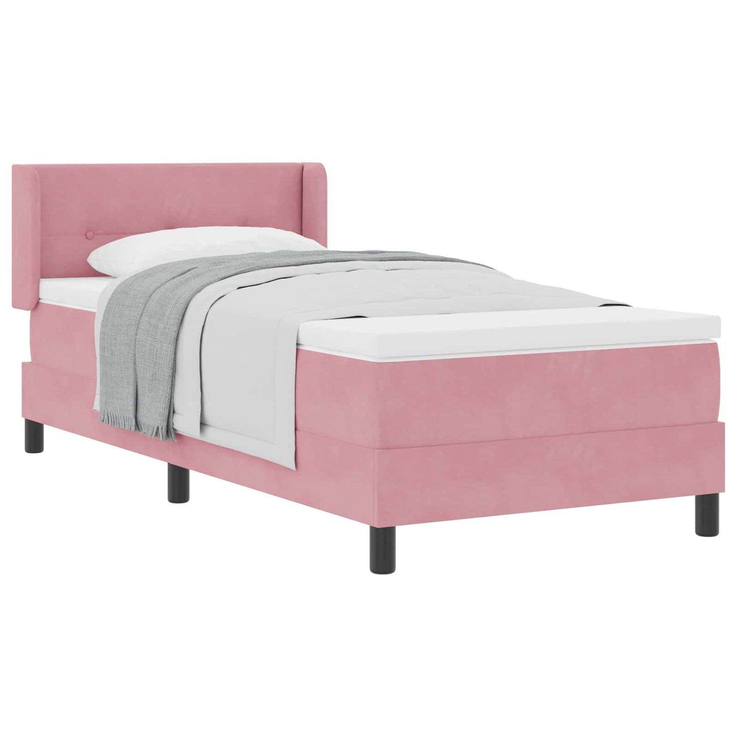 Boxspringbett mit Kopfteil Rosa 200 x 100 cm Samt