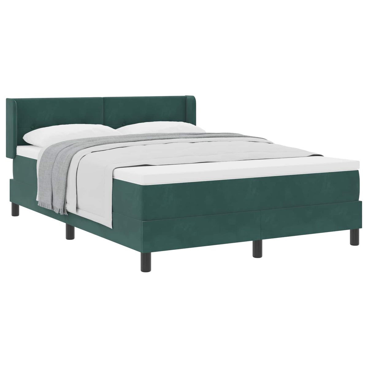 Boxspringbett mit Kopfteil Dunkelgrün 190 x 140 cm Samt