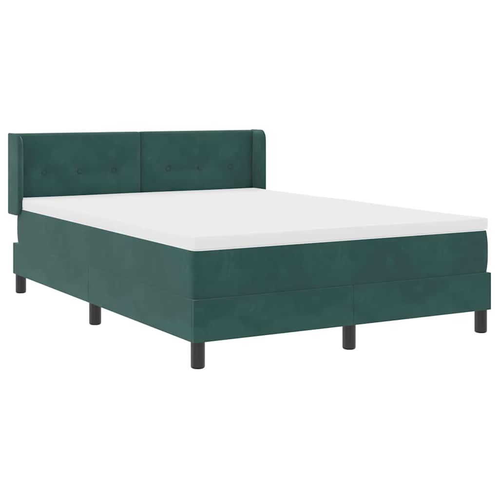 Boxspringbett mit Kopfteil Dunkelgrün 190 x 140 cm Samt