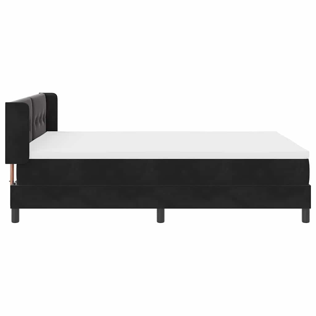 Boxspringbett mit Kopfteil Schwarz 200 x 140 cm Samt