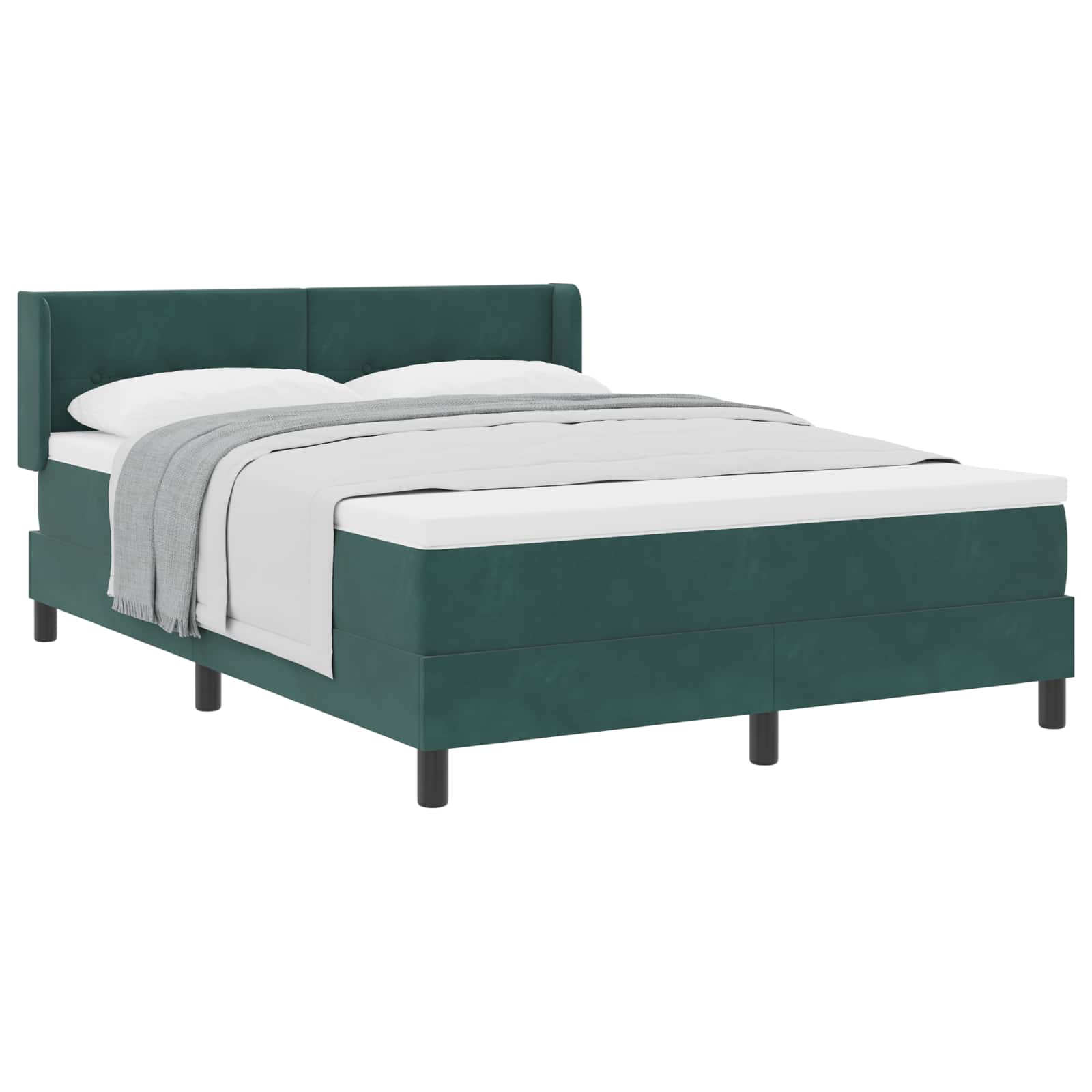 Boxspringbett mit Kopfteil Dunkelgrün 200 x 140 cm Samt