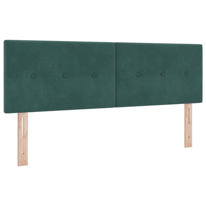 Boxspringbett mit Kopfteil Dunkelgrün 200 x 140 cm Samt