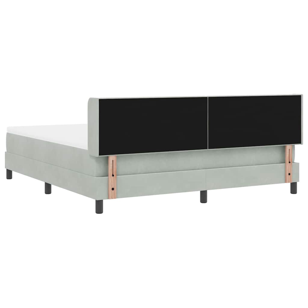 Boxspringbett mit Kopfteil Hellgrau 200 x 180 cm Samt