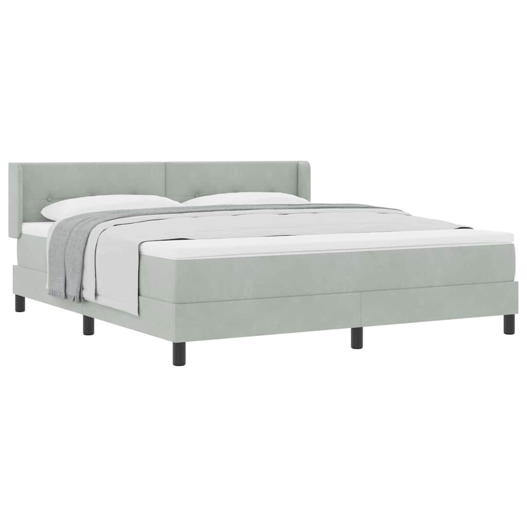 Boxspringbett mit Matratze Schwarz 100x200 cm Velvet Hellgrau