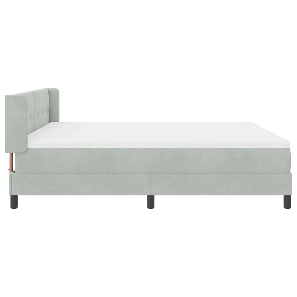 Boxspringbett mit Kopfteil Hellgrau 200 x 180 cm Samt