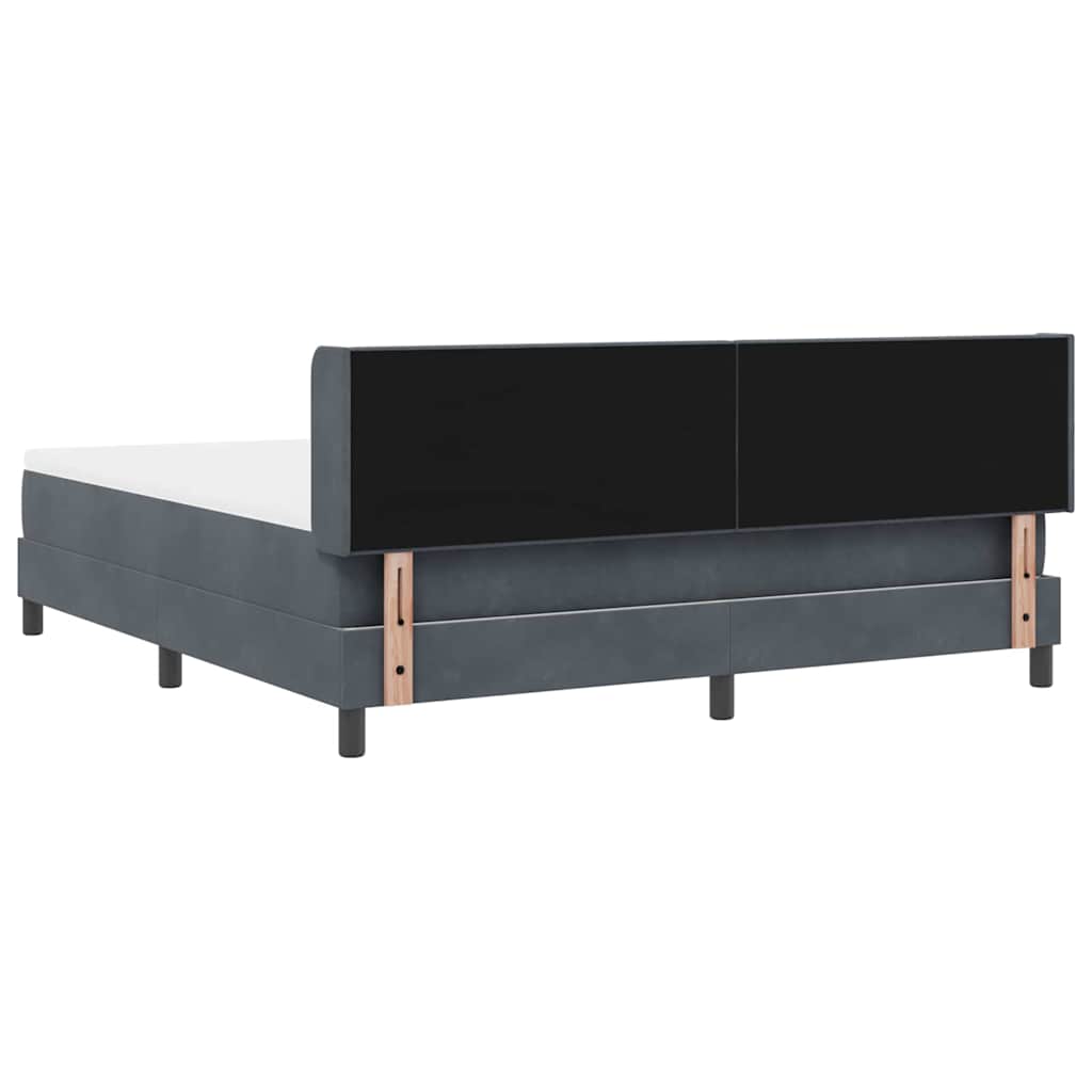 Boxspringbett mit Kopfteil Dunkelgrau 200 x 180 cm Samt
