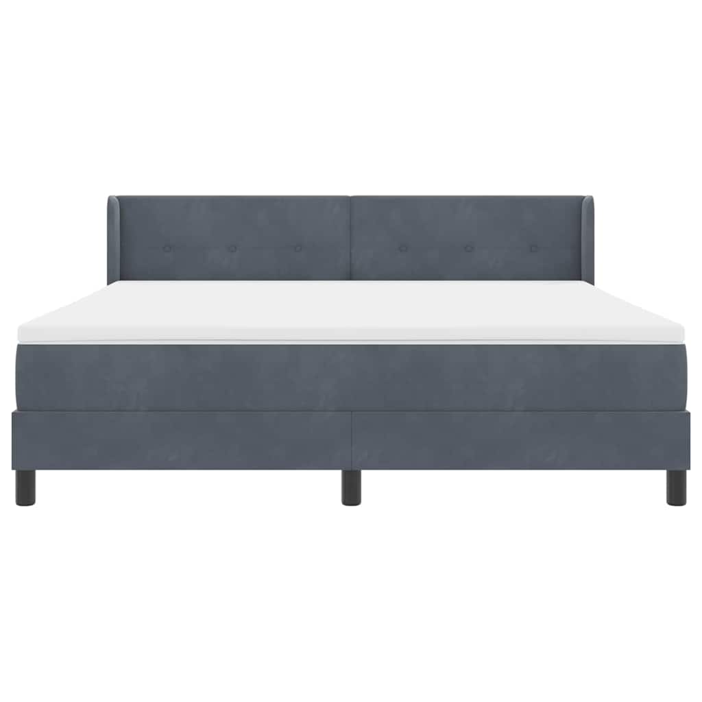 Boxspringbett mit Kopfteil Dunkelgrau 200 x 180 cm Samt
