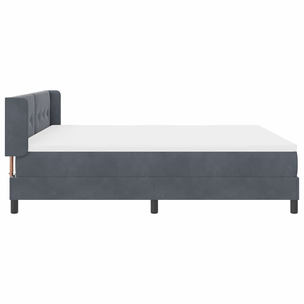 Boxspringbett mit Kopfteil Dunkelgrau 200 x 180 cm Samt