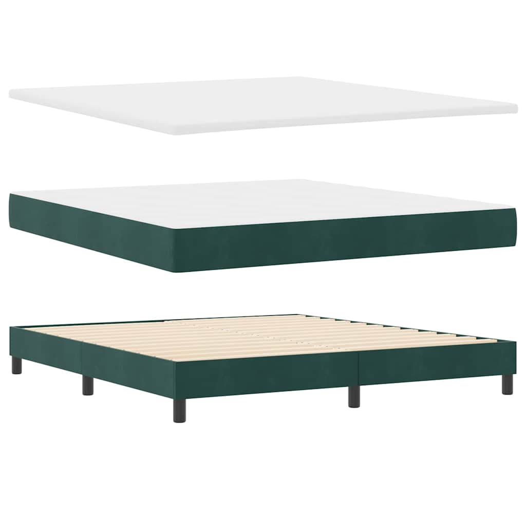 Boxspringbett mit Kopfteil Dunkelgrün 200 x 180 cm Samt