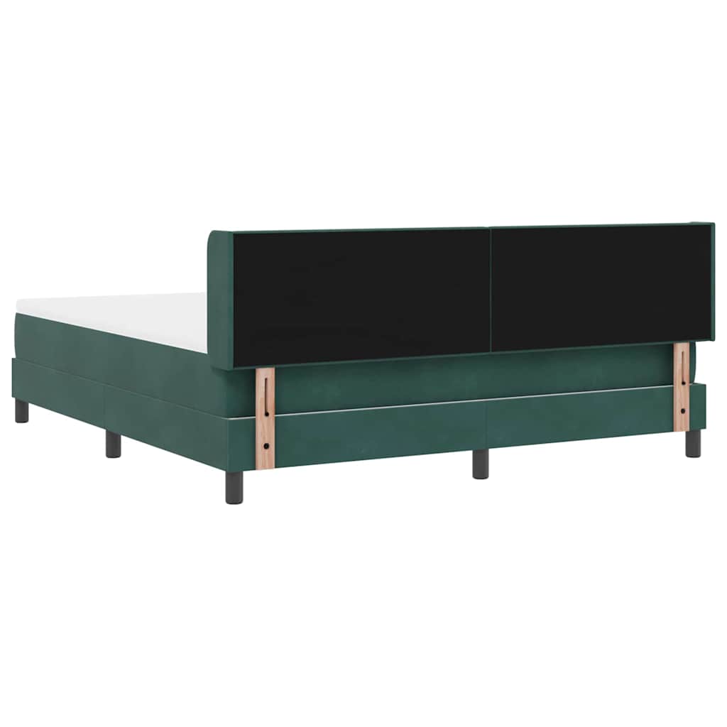 Boxspringbett mit Kopfteil Dunkelgrün 200 x 180 cm Samt