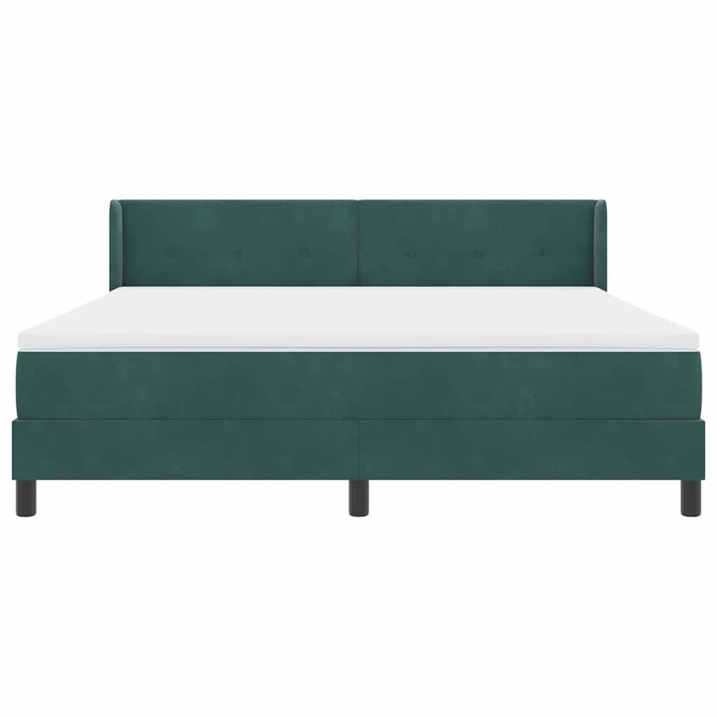 Boxspringbett mit Kopfteil Dunkelgrün 200 x 180 cm Samt