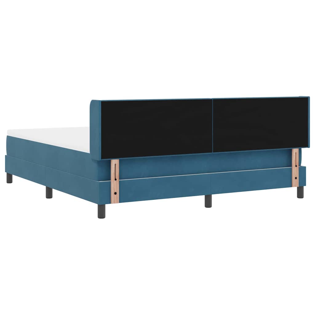 Boxspringbett mit Matratze Schwarz 100x200 cm Velvet Dunkelblau