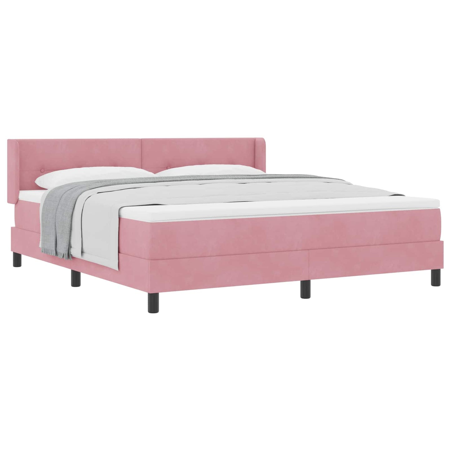 Boxspringbett mit Kopfteil Rosa 200 x 180 cm Samt