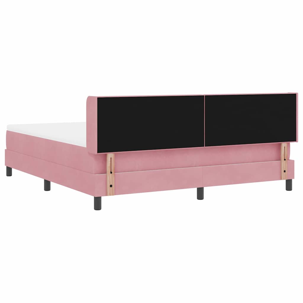 Boxspringbett mit Kopfteil Rosa 200 x 180 cm Samt