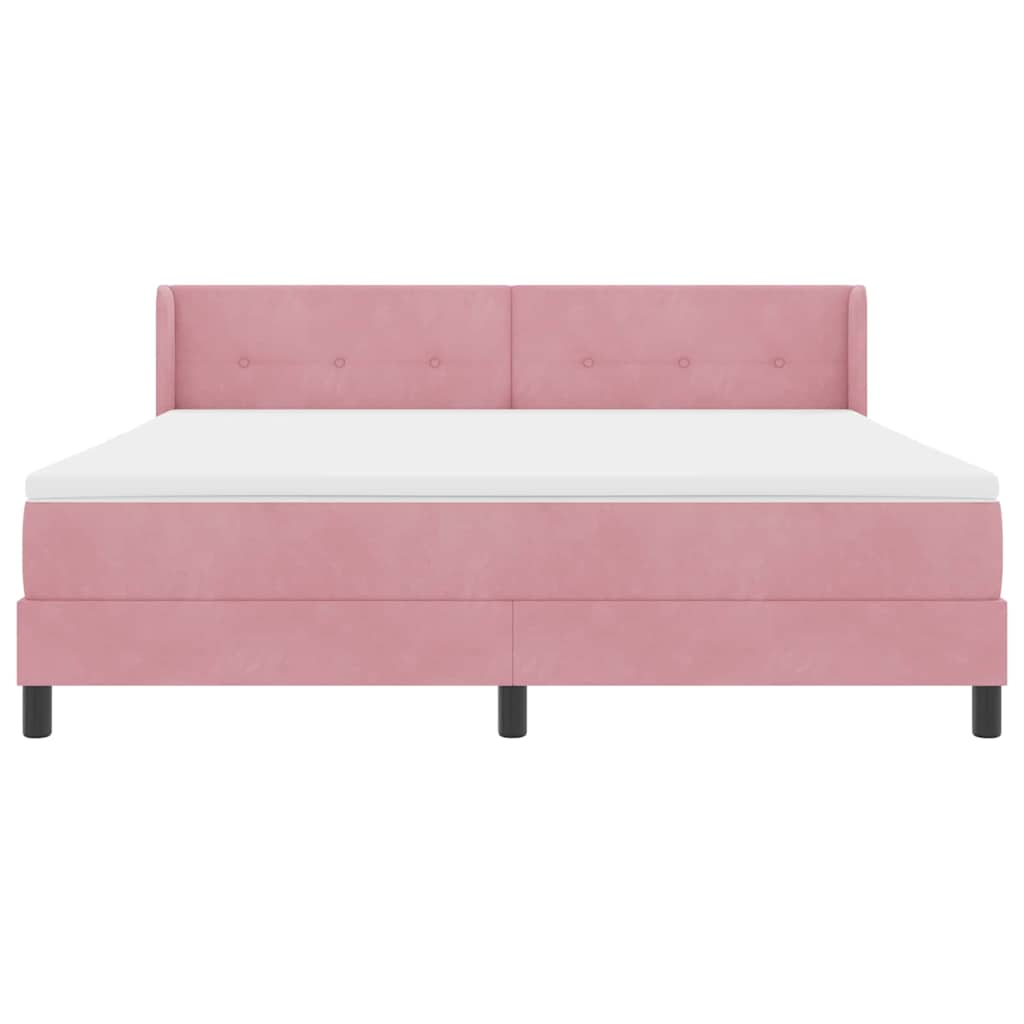 Boxspringbett mit Kopfteil Rosa 200 x 180 cm Samt