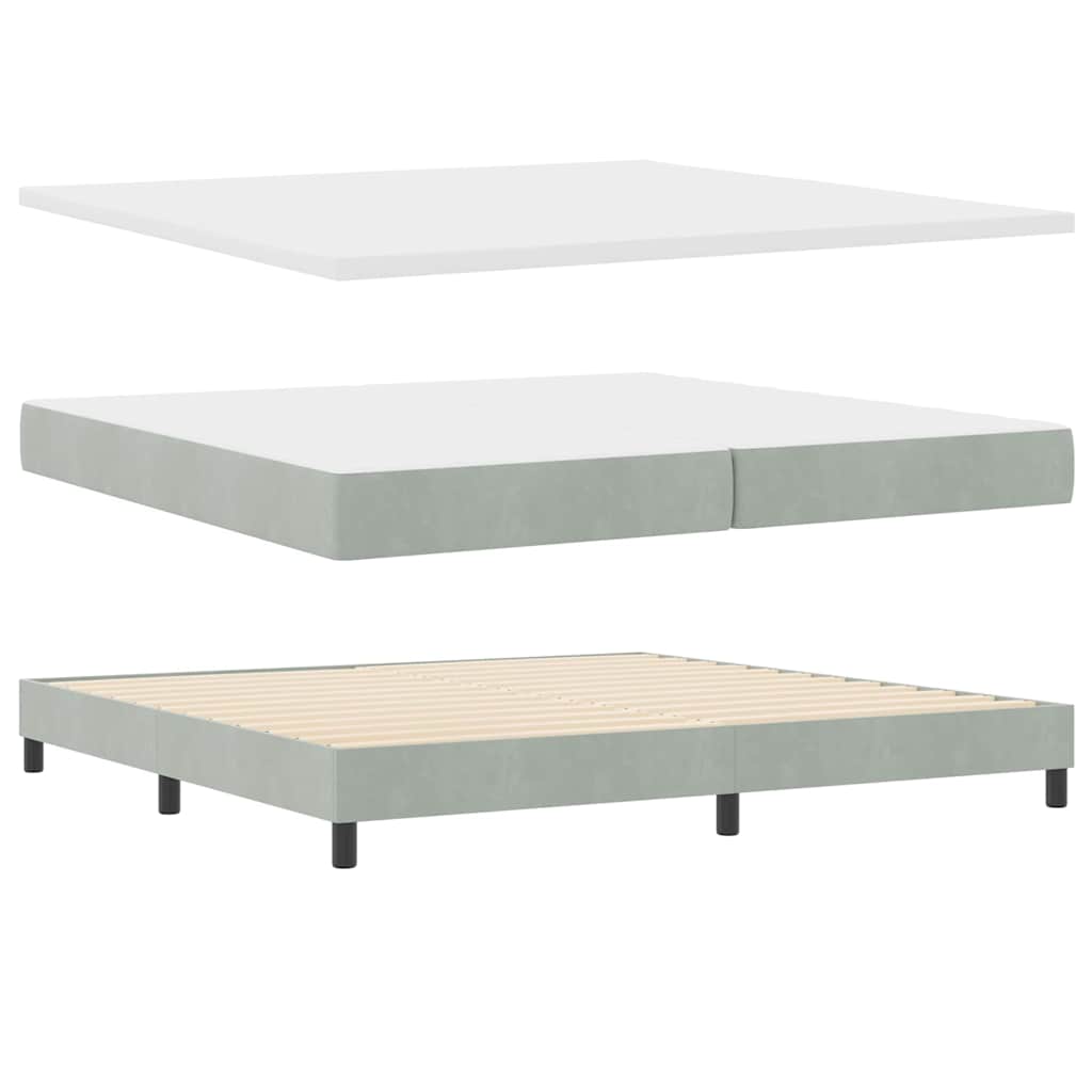 Boxspringbett mit Matratze Schwarz 100x200 cm Velvet Hellgrau
