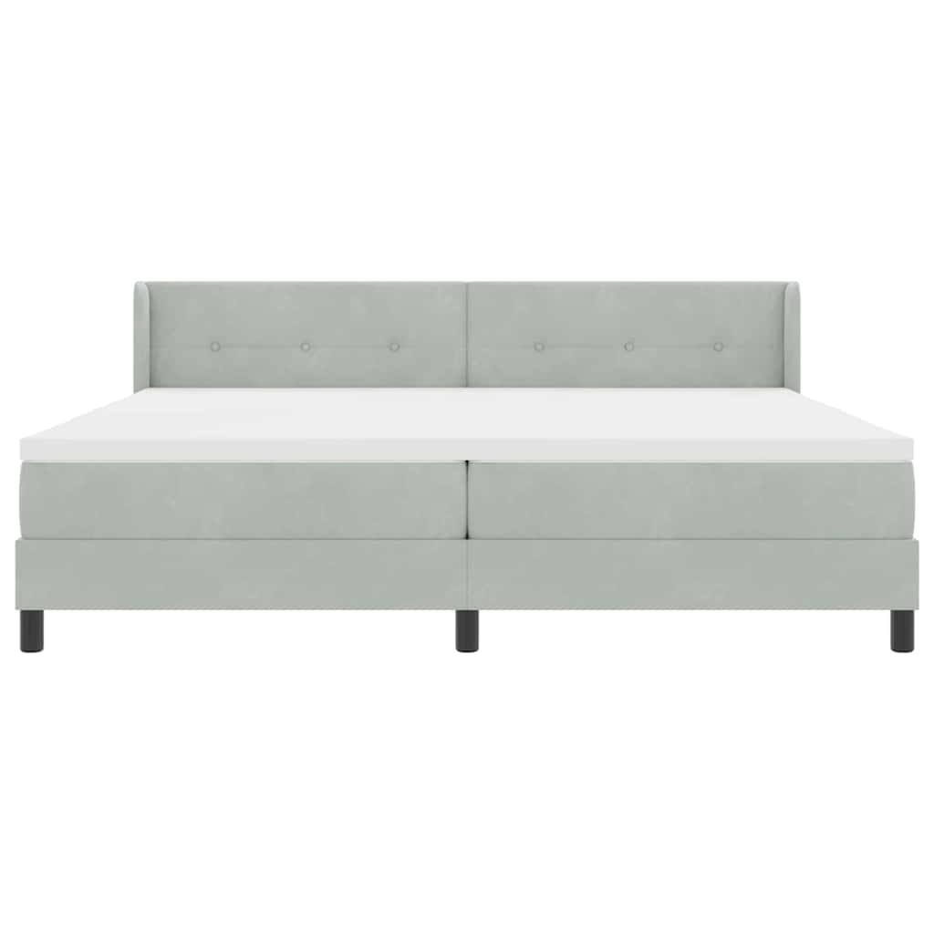 Boxspringbett mit Matratze Schwarz 100x200 cm Velvet Hellgrau
