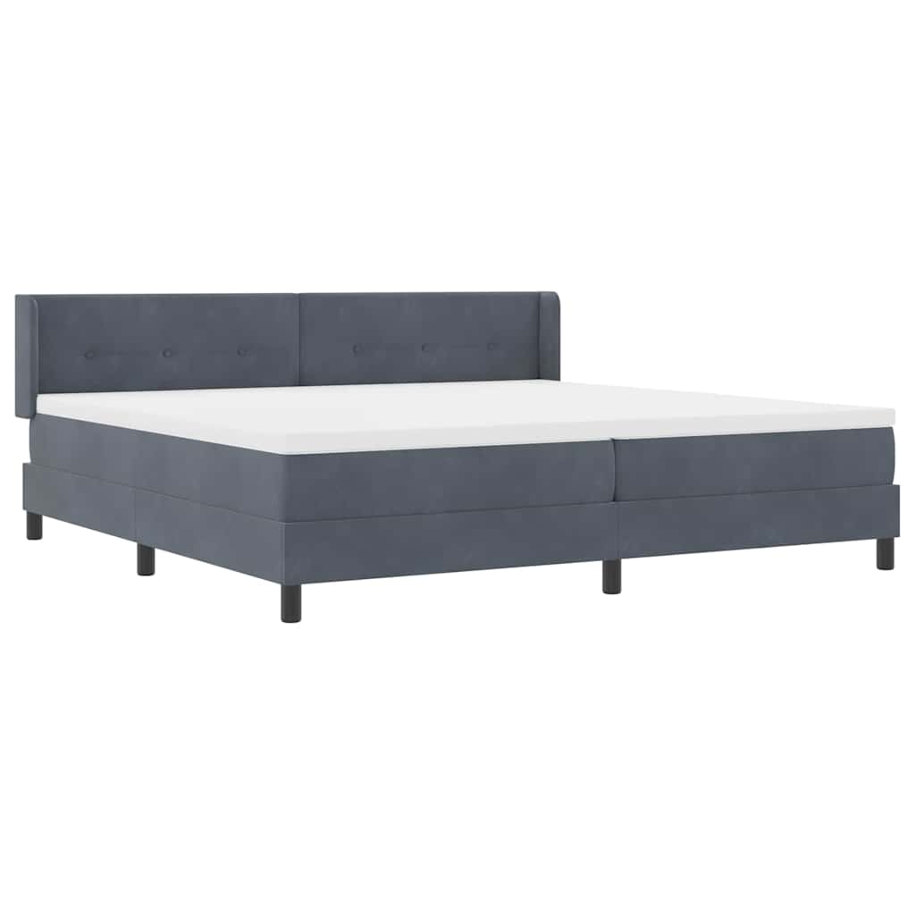 Boxspringbett mit Matratze Schwarz 100x200 cm Velvet Dunkelgrau