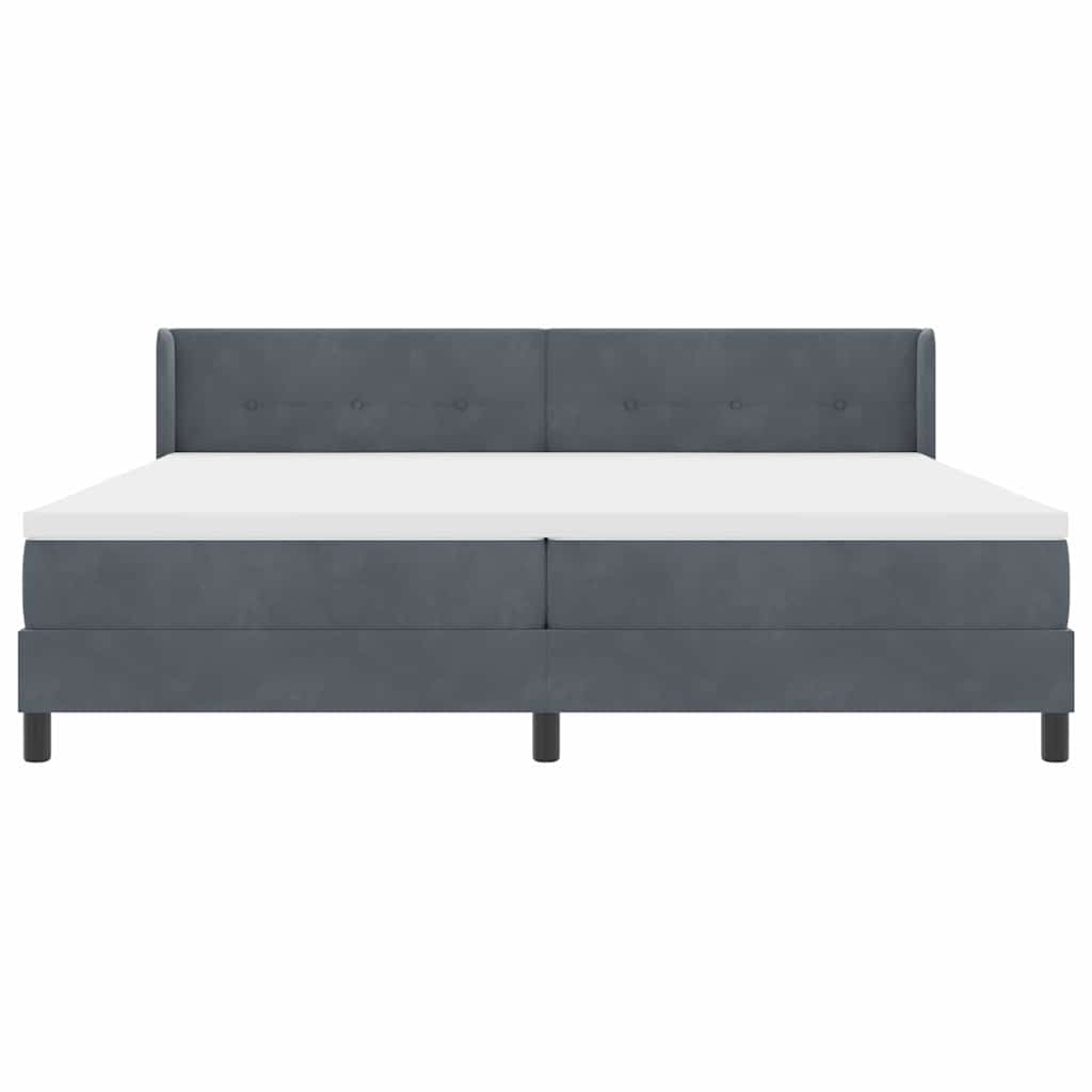 Boxspringbett mit Matratze Schwarz 100x200 cm Velvet Dunkelgrau