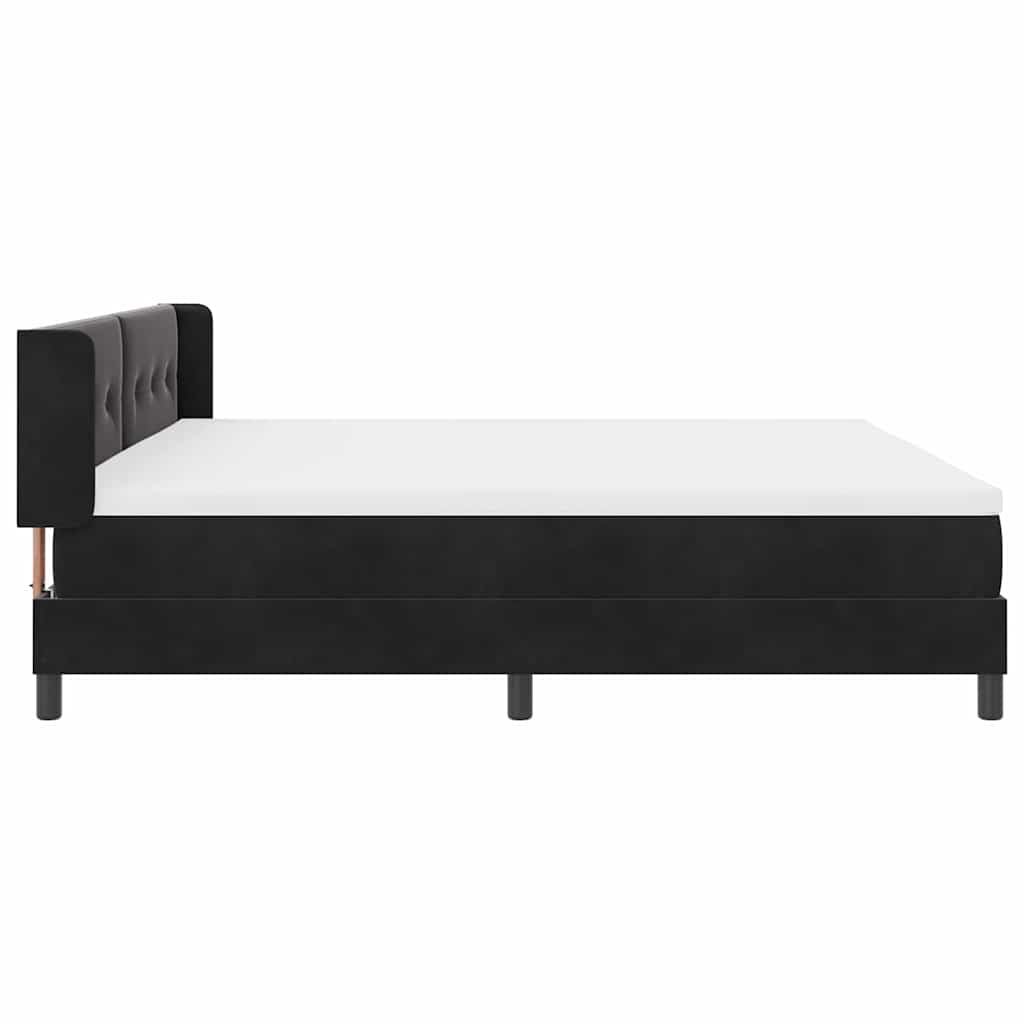 Boxspringbett mit Kopfteil Schwarz 200 x 200 cm Samt