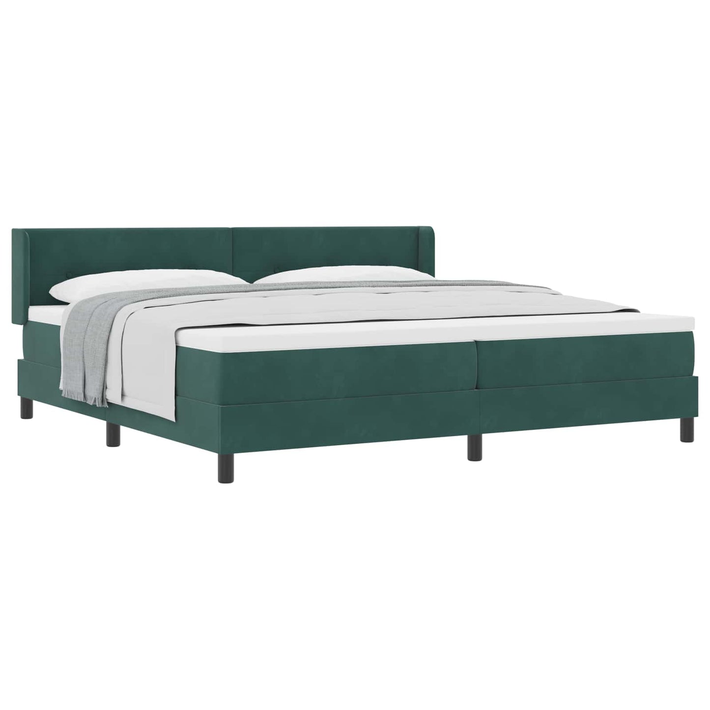 Boxspringbett mit Kopfteil Dunkelgrün 200 x 200 cm Samt