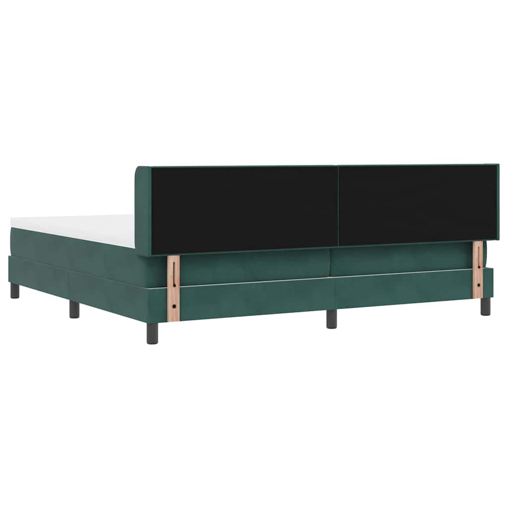 Boxspringbett mit Kopfteil Dunkelgrün 200 x 200 cm Samt