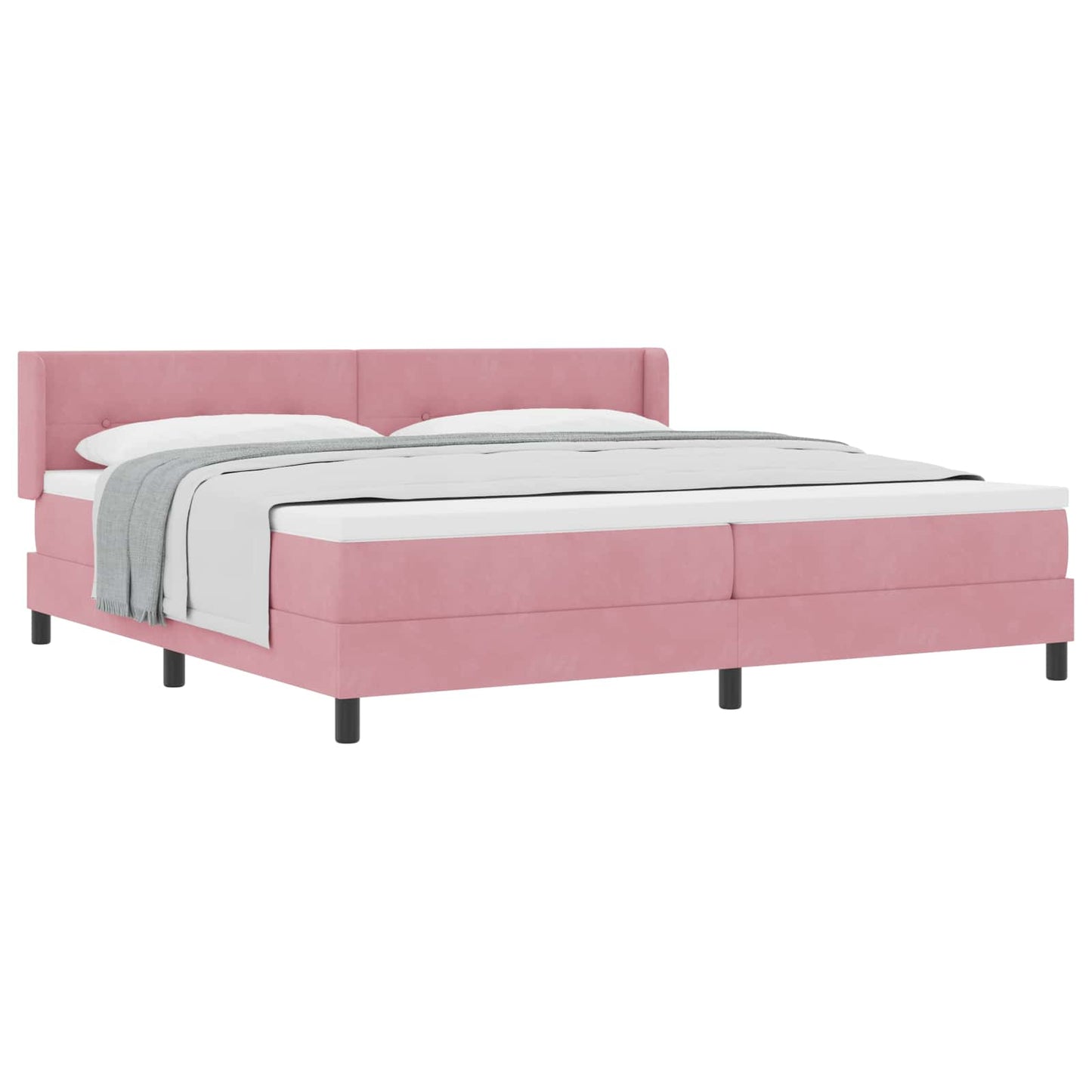 Boxspringbett mit Kopfteil Rosa 200 x 200 cm Samt