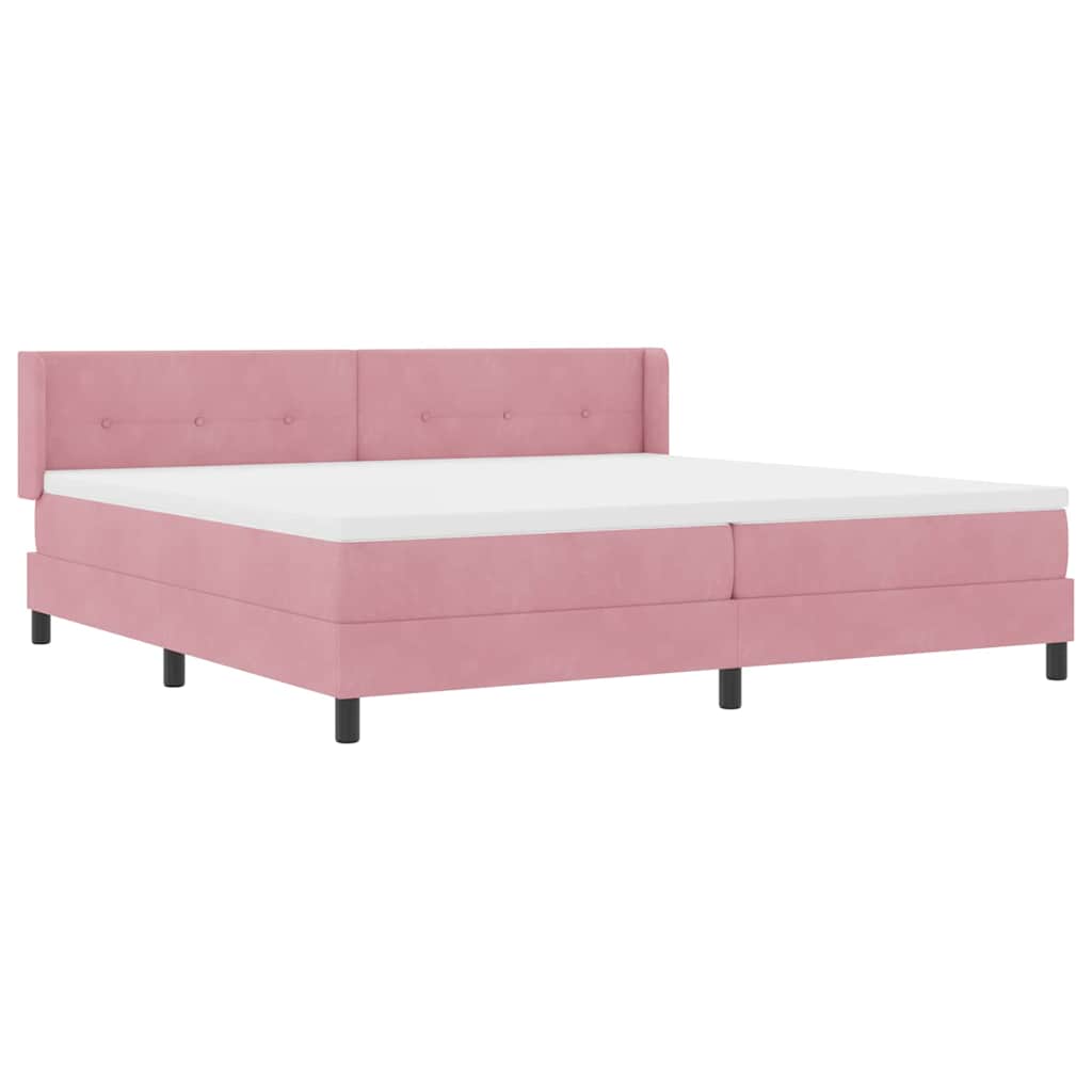 Boxspringbett mit Kopfteil Rosa 200 x 200 cm Samt