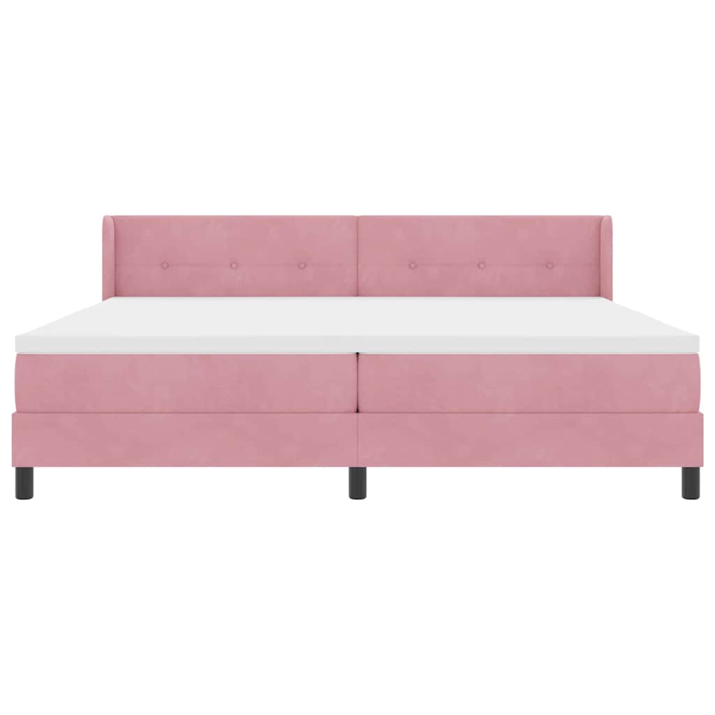 Boxspringbett mit Kopfteil Rosa 200 x 200 cm Samt