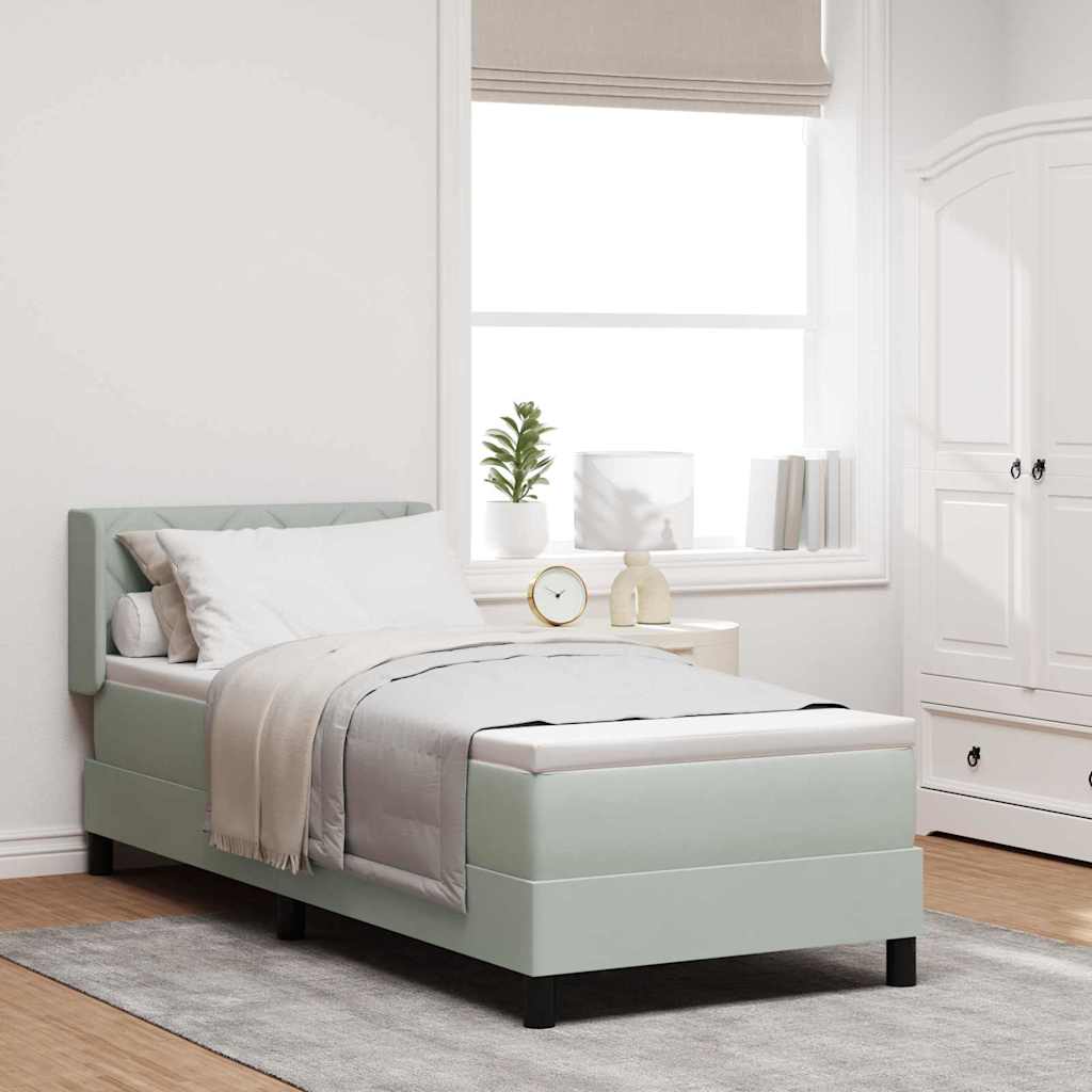 Boxspringbett mit Kopfteil Hellgrau 200 x 80 cm Samt