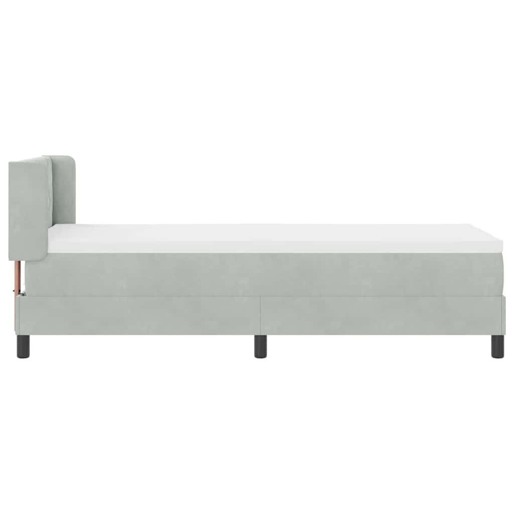 Boxspringbett mit Kopfteil Hellgrau 200 x 80 cm Samt
