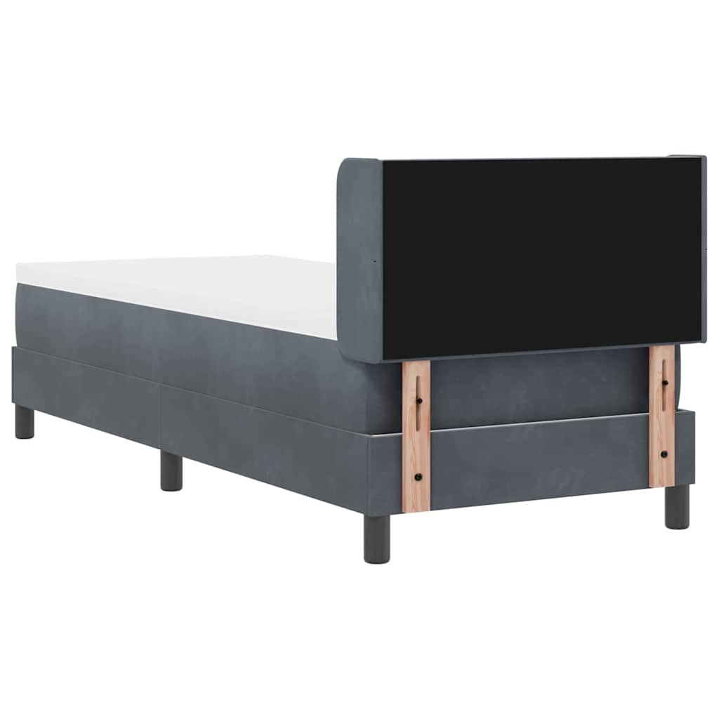 Boxspringbett mit Kopfteil Dunkelgrau 200 x 80 cm Samt