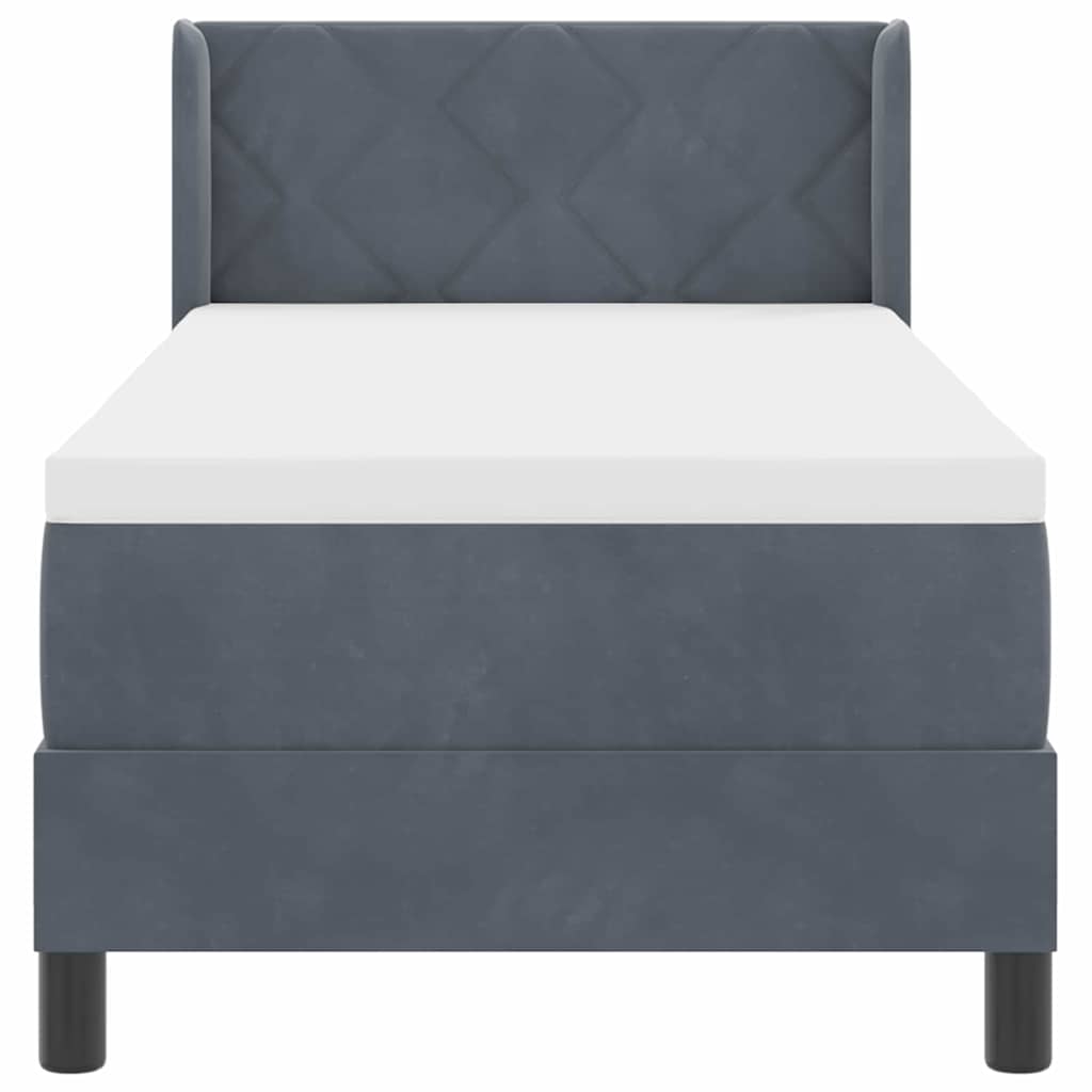 Boxspringbett mit Kopfteil Dunkelgrau 200 x 80 cm Samt