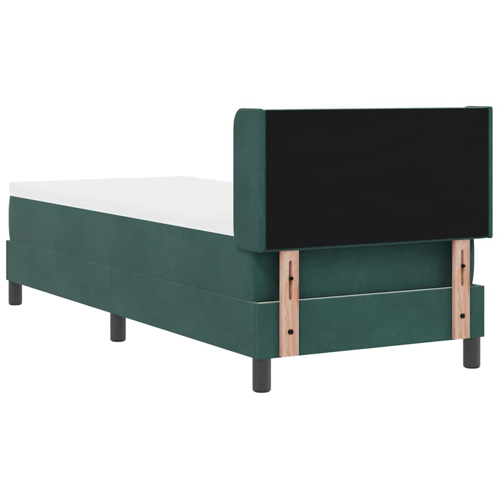 Boxspringbett mit Matratze Schwarz 100x200 cm Velvet Dunkelgrün