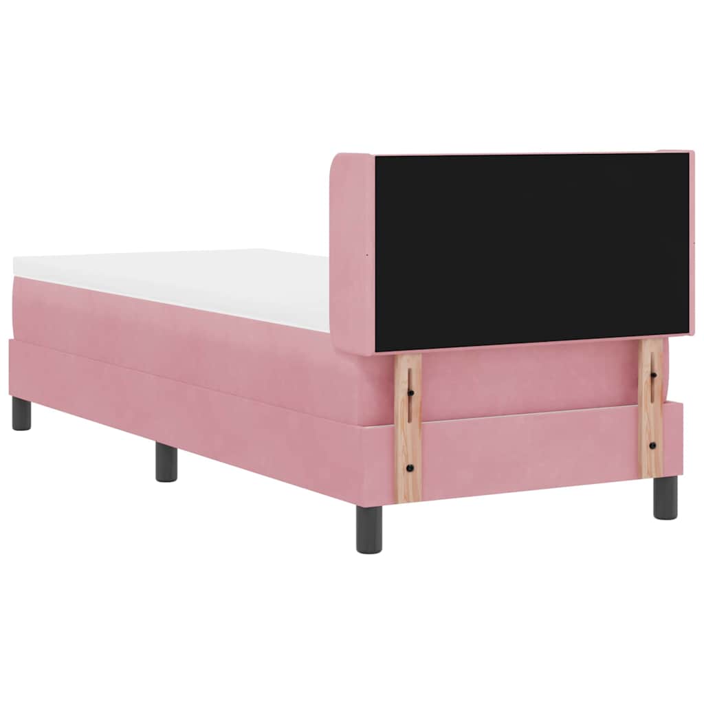 Boxspringbett mit Matratze Schwarz 100x200 cm Velvet Rosa
