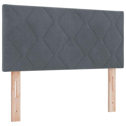 Boxspringbett mit Kopfteil Dunkelgrau 190 x 90 cm Samt