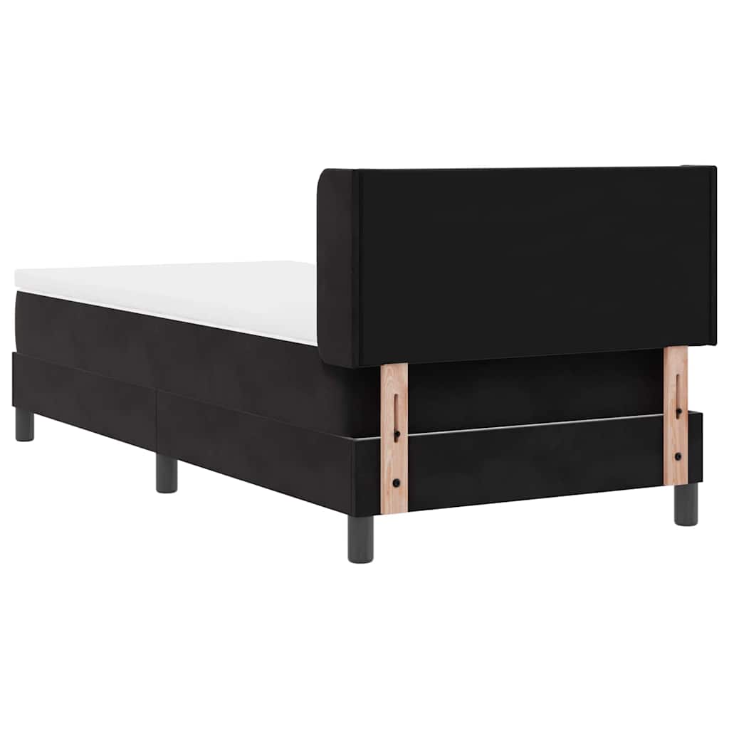 Boxspringbett mit Kopfteil Schwarz 190 x 90 cm Samt