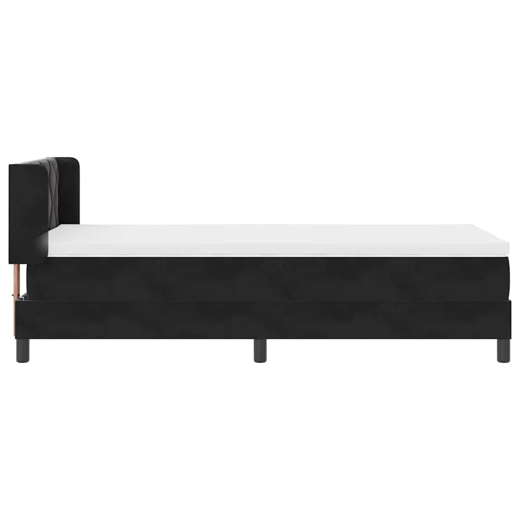 Boxspringbett mit Kopfteil Schwarz 190 x 90 cm Samt